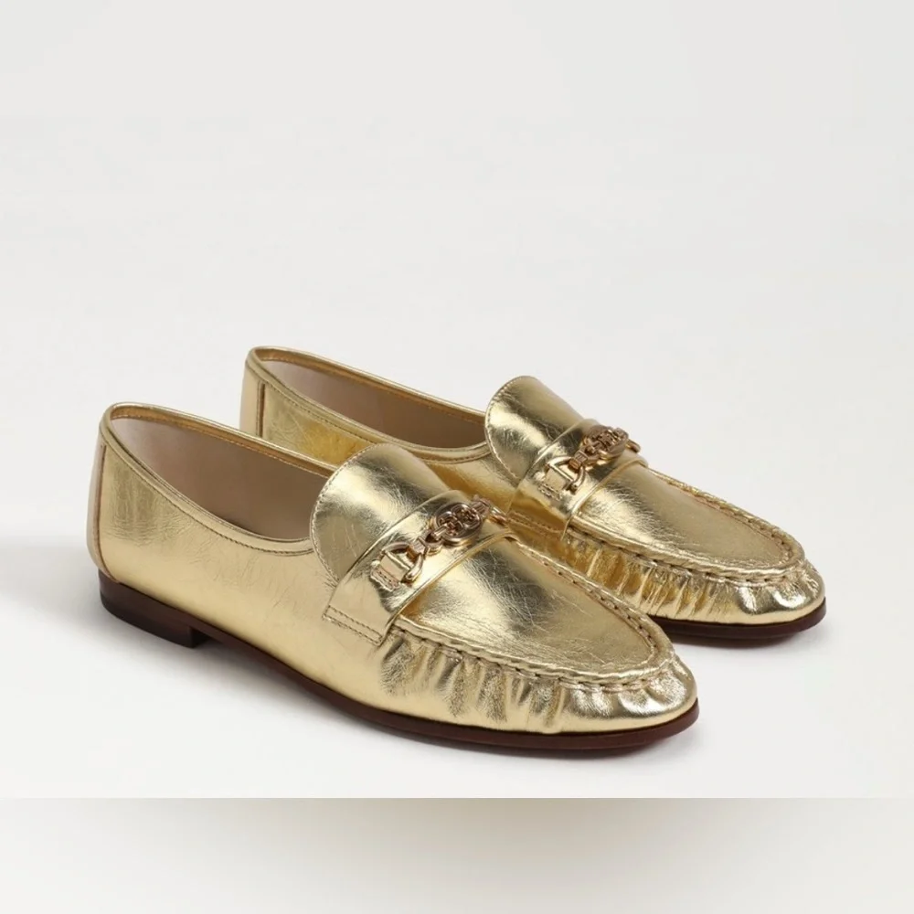 Sam Edelman Lucca Bit Loafer size 6 in Amber Gold Leather NIB - Picture 11 of 12